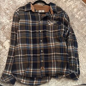 Legendary Whitetails Plaid Shirt - Navy and Tan